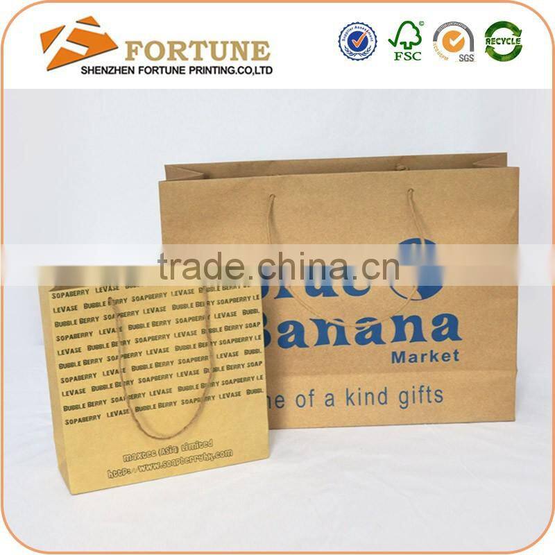 Recyclable Design Custom Shopping Packing Bag Made of Kraft Paper