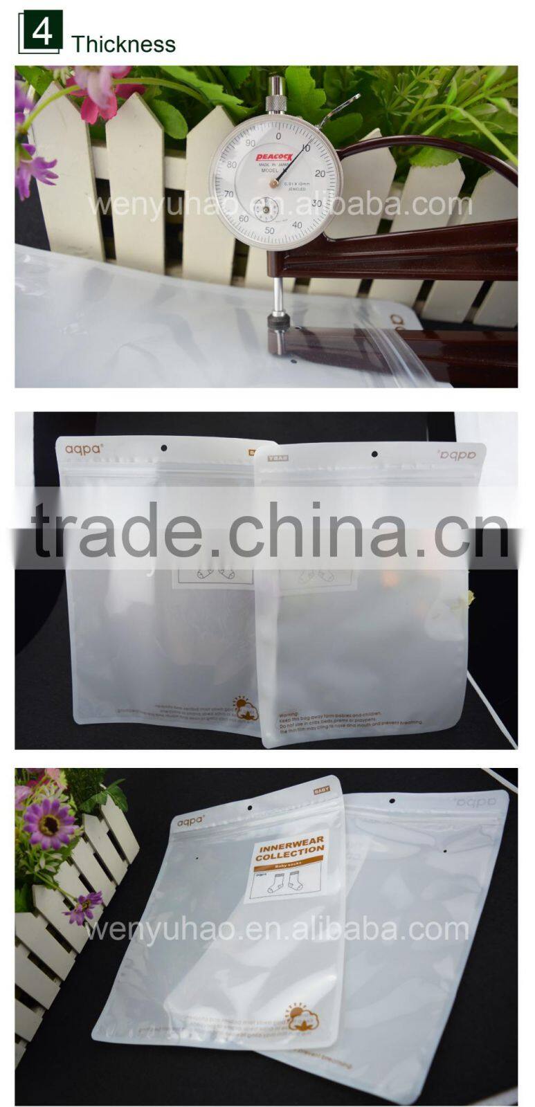 cheap clear garment bags for dresses or others , one side clear bag for clothes