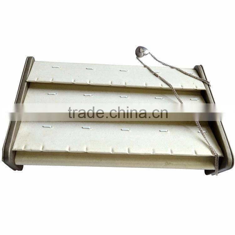 Luxury Countertop Special-purpose Wooden PU Leather Display Stand For Necklace.