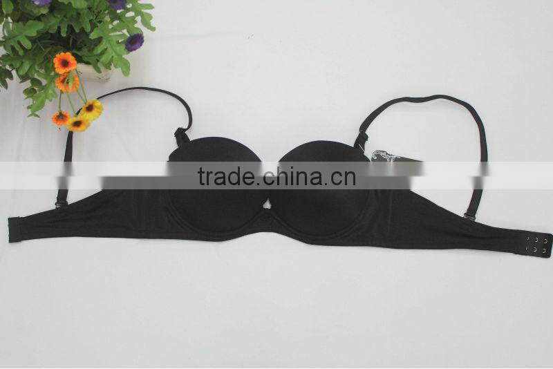 Female Strapless Silicon Elastane Double Push Up Bra