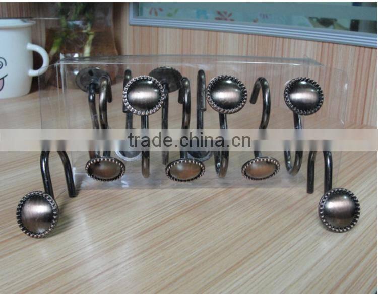 Shower Curtain Hooks, Chrome, 12-Pack/Metal Shower Curtain Rings Hanger Hooks For Shower Curtain Hanging