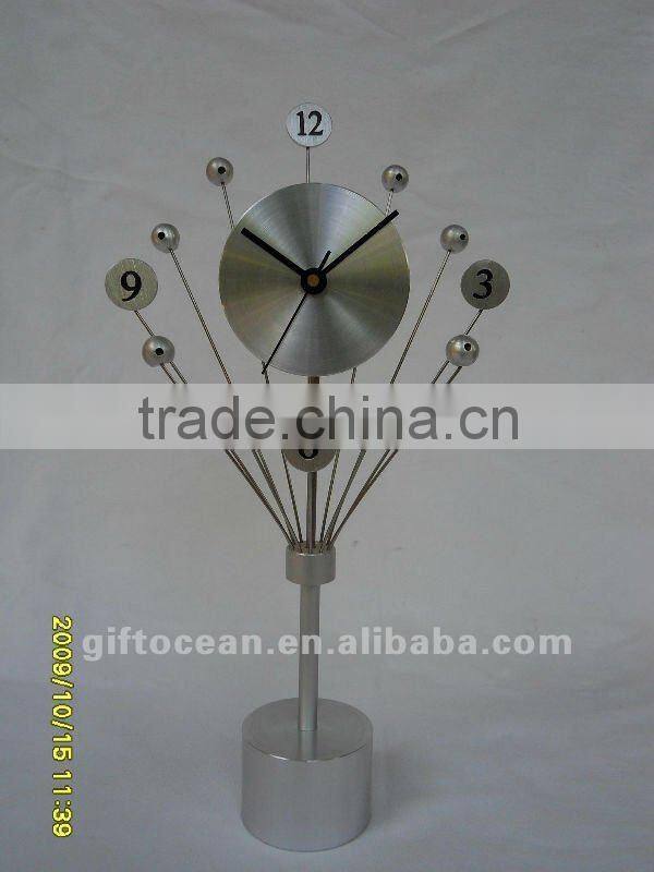 aluminum art metal desk clock,metal art crafts table clock