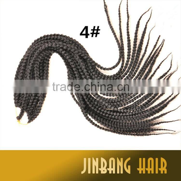 High quality 3D 4 strands 24inch 120g a pack synthetic hair twist bug color cubic braid