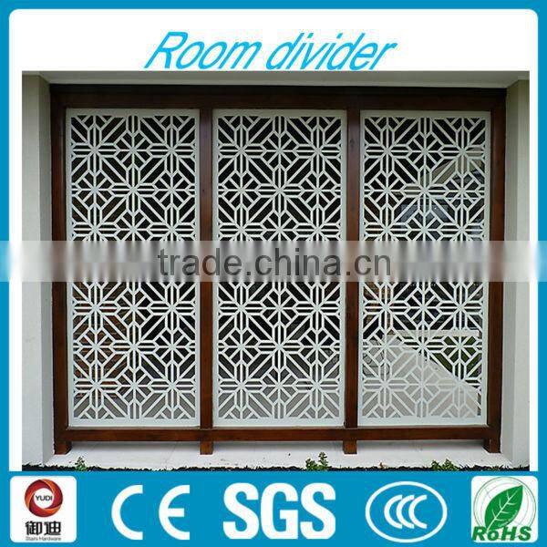decorative black color wrought iron laser cut hanging room divider