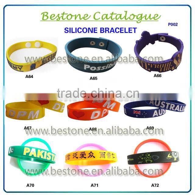 2015 the newest Silicone Bracelet silicone titanium pain relief sports bracelet