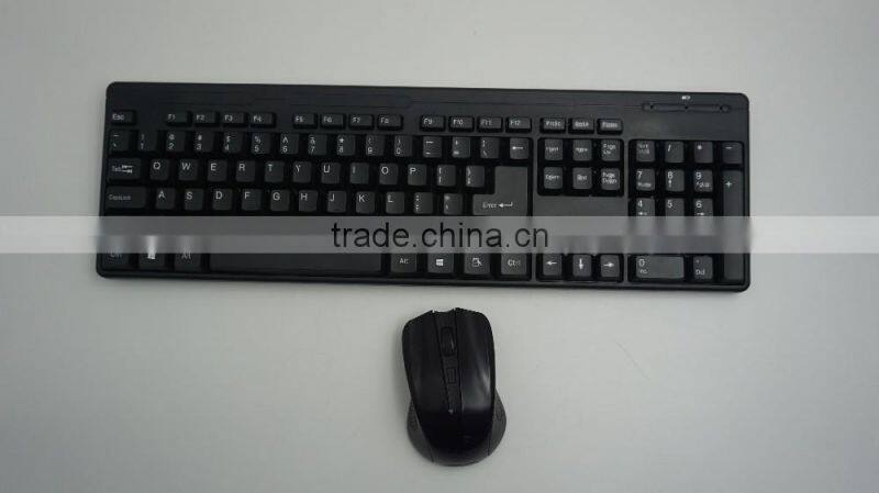 2016 black color wireless keyboard and mouse combo factory price