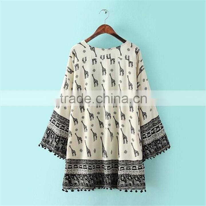 Wholesale Summer Fashion Beachwear Giraffe Kaftan 2016