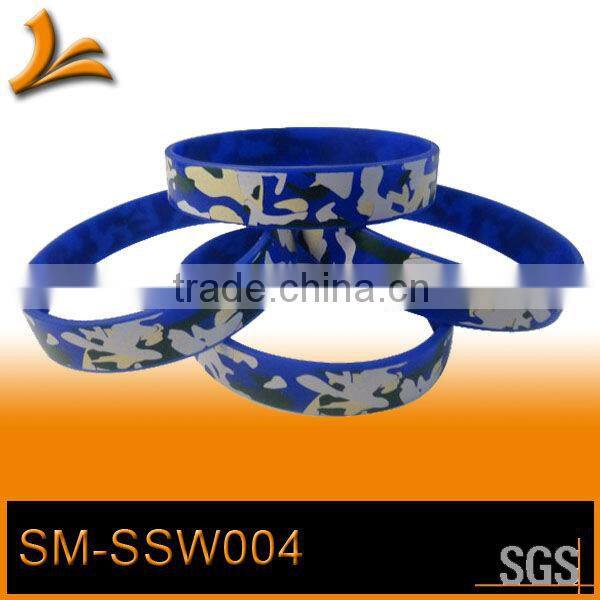 SM-SSW004 blue silicone sports wrist bands