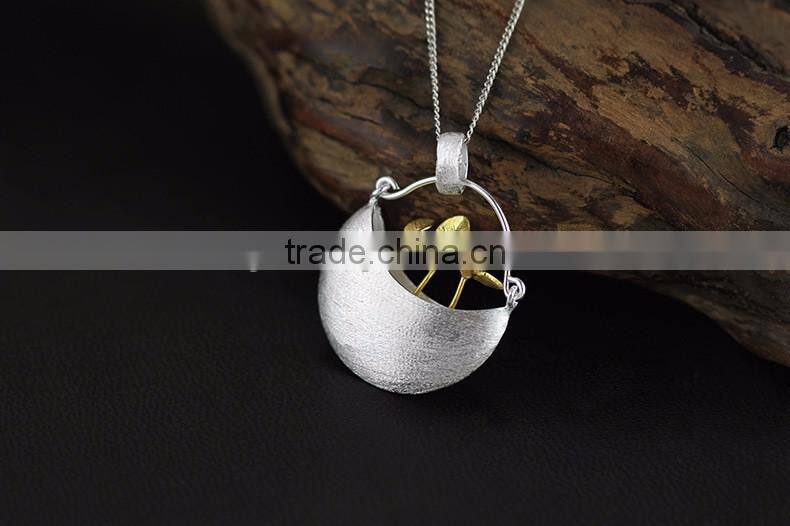 2016 Cute Plants 925 Sterling Silver Pendant for Women Silver Necklace Jewelry