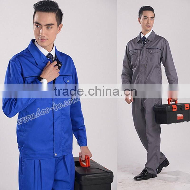 Custom made working clothes unisex industrial wearing workwear fabric 100% with OEM log for wholesale top quality
