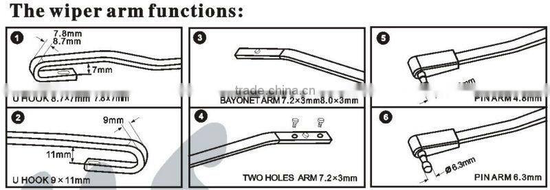 1.2mm anti-rust frame wiper blade windshield cleaning metal brush