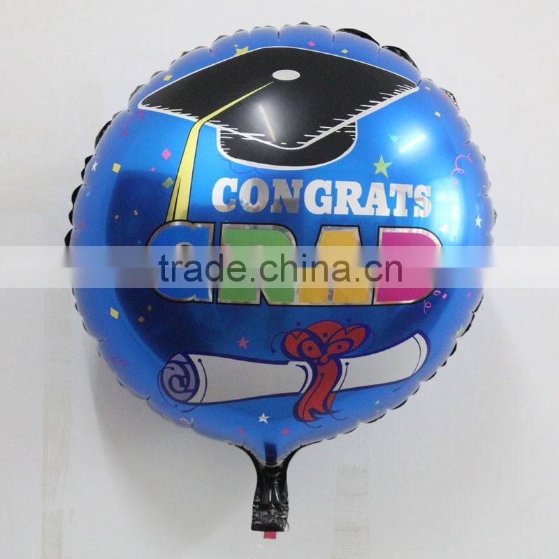 Graduate smiling face foil helium balloons for kids birthday decoration