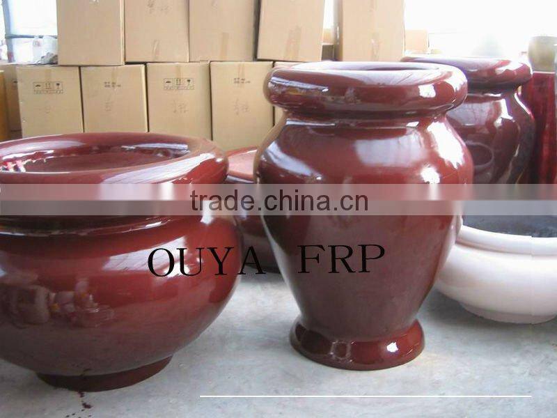 fiberglass indoor pot,hotel hall pot,easy shape,shine finishing