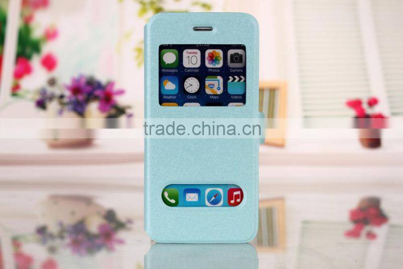 High Quality Flip PU Wallet Leather Case With Double Window For iPhone 5 5s