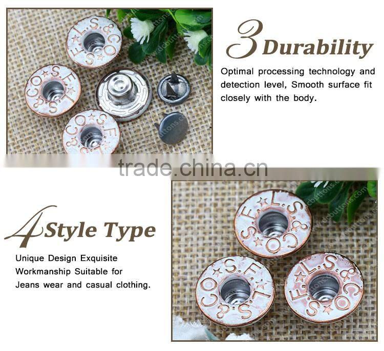 17MM Coat and Blazer Button Jean Button for Jeans Wear