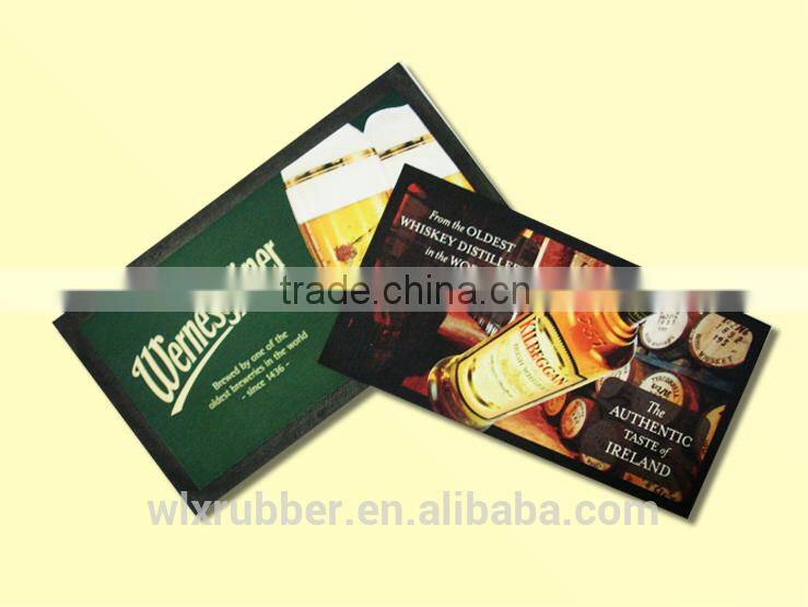 Factory supply promotional sublimation printed bar runner custom rubber bar rail mat
