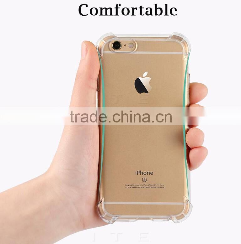 Transparent Clear TPU Silicon+Metal Kickstand Stand Case for iphone 6 plus/iphone 6/iphone SE/5S/4S