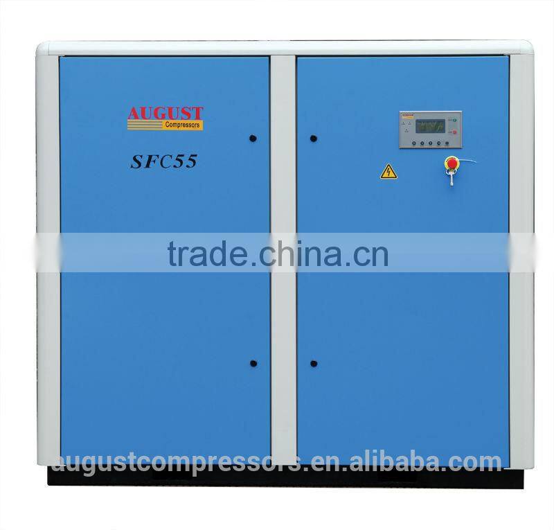 SFC55D 55KW/75HP 8 bar AUGUST stationary air cooled screw auto ac compressor price of air compressor