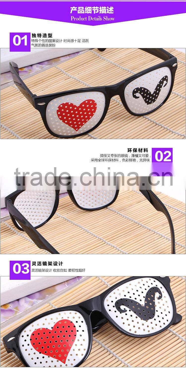 New high quality Pinhole glasses Custom Logo Printed Lenses Party glasses
