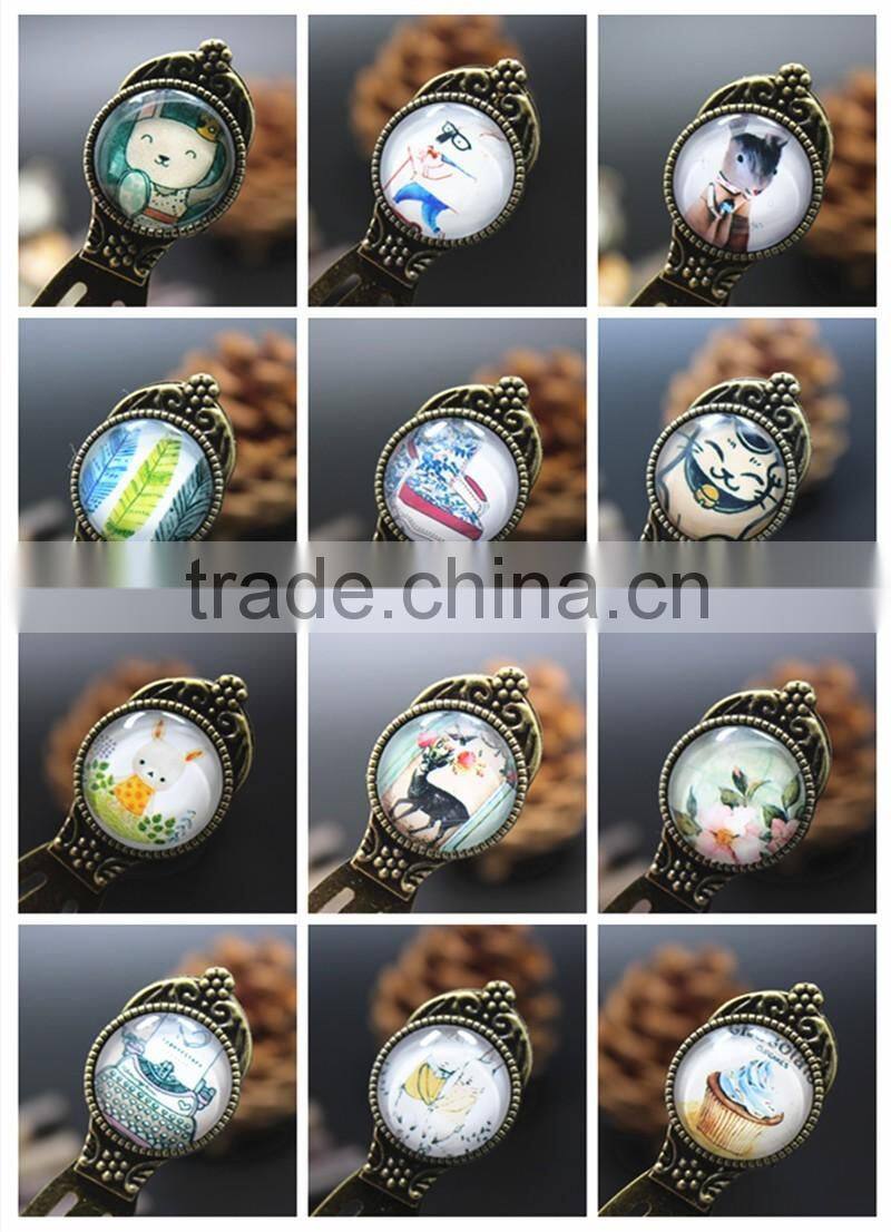 2016 IN STOCK wholesale retro beaded bow butterfly knot mermaid carved personalized retro metal bookmarks