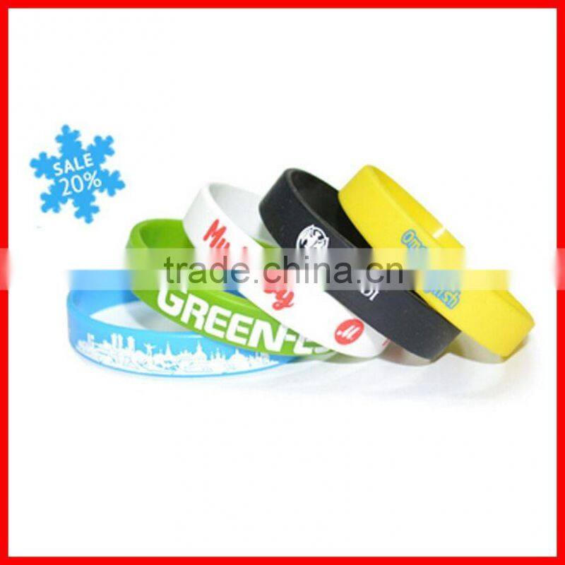Hot fashionable grandient color cheap silicone bracelet silicone wristband