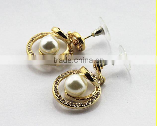 Crystal diamond gold fashion cheap pearl earring