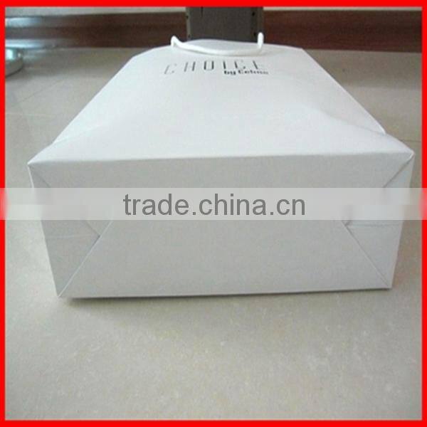 White CMYK Silver Stamping Logo Gift Packaging paper Bag Wholesale