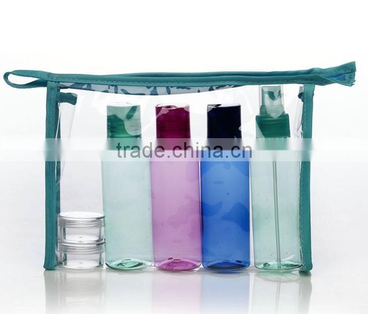 branded personal travel cosmetic bottle set