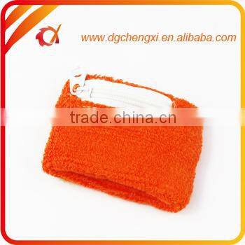 Multi Color Zipper Cotton Sweatband Wristband