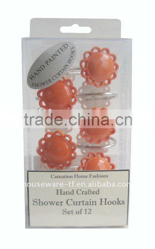 peva shower curtain with resin hooks