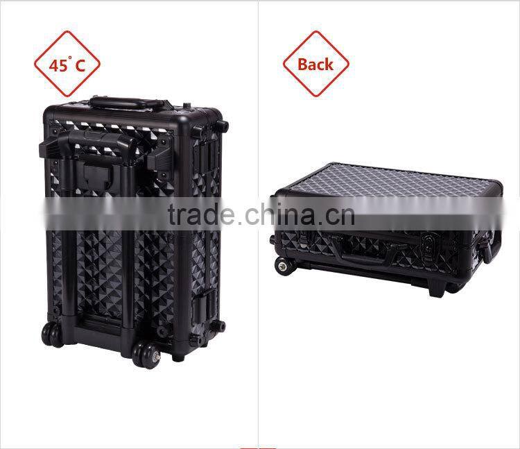 2016 New Arrival Shinny Professional Travel Kit Box Portable Makeup Station With Lights