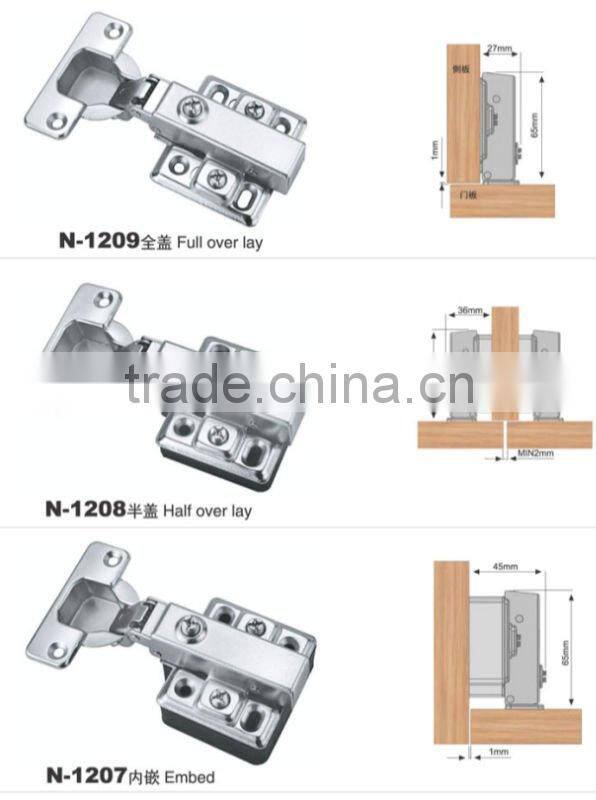 slide-on cabinet hinge door hinge hydraulic buffering hinge steel+plastic pad(N120)