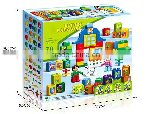 Big Barreled Alphabet Blocks Toy 70PCS Large Particles Children's Educational Enlightenment Block Toys