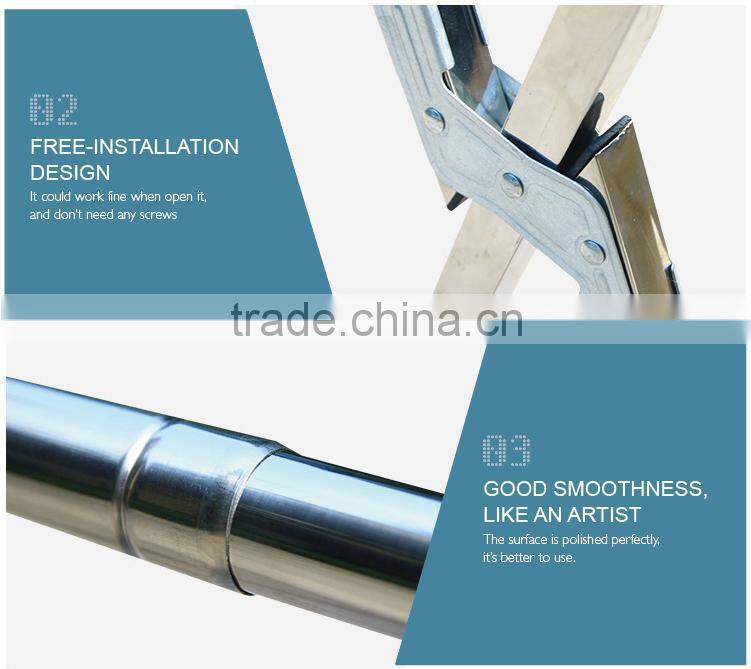 2015 Modern X adjustable laundry rack stainless steel heavy duty clothes hanging rail for clothes