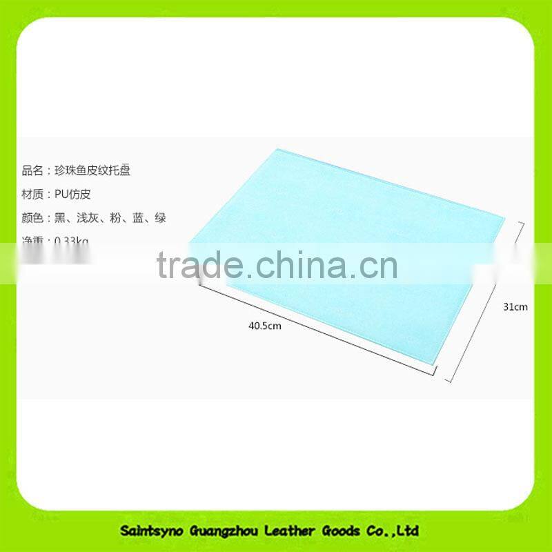 Set of 4pcs Square Waterproof PU Leather Placemat BigTable Coasters 16017