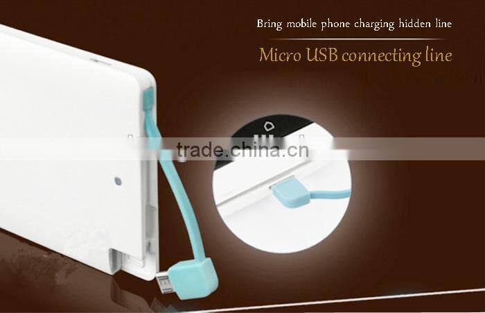 2016 Credit card 2000mah 2200mah 2600mah super slim power bank business gift print company logo hot selling in Vietnam