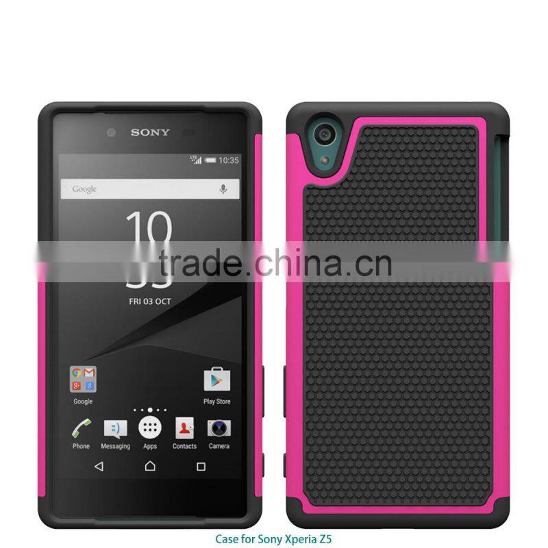 2015 new products TPU+PC Football Pattern Case for sony xperia z5 case factory price