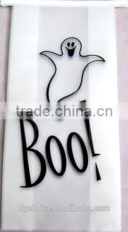 Beautiful printed Halloween treat or trick plastic loot bags