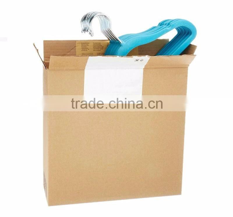 Blue Color Children Size Flocked Velvet Kids Hangers - Super Slim, No Slip, Non Wrinkle with U Notch Shoulder