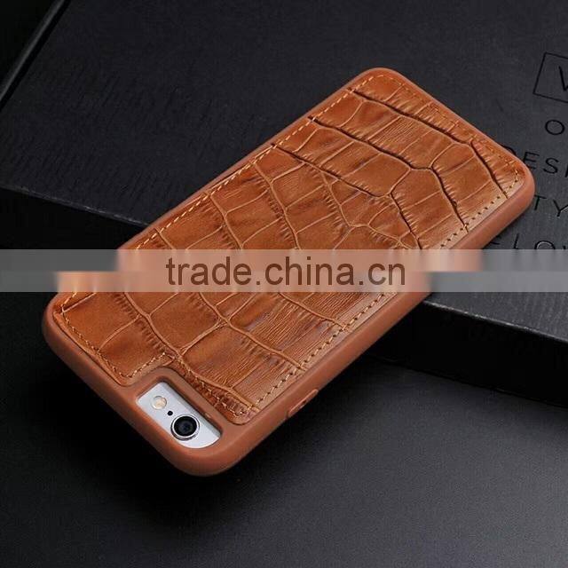 2016 newest fashion Crocodile skin texture leather+tpu phone cover for iphone 7/7s