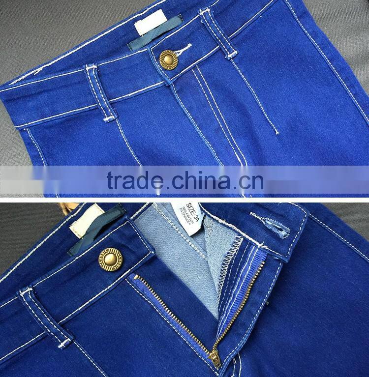 2016 Summer Fashion Women New Design Denim Jean Pant Ladies Pleated Push Up Integral High Waist Top Quality Jeans Pent