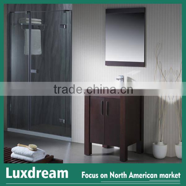 dark cherry solid wood bathroom furniture with mirror