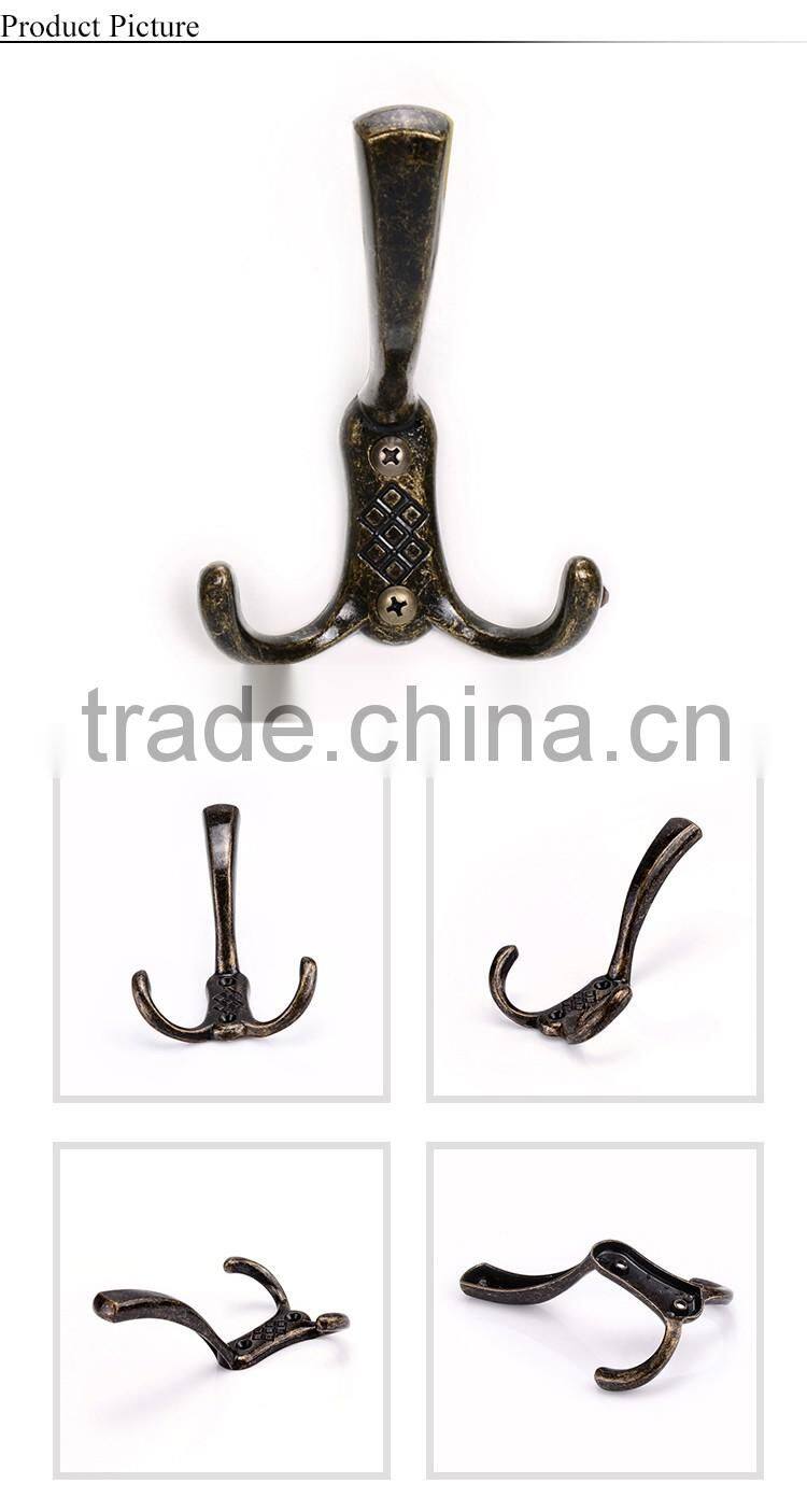 Top selling products antique bronze double cloth hooks