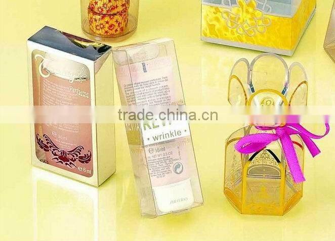 Guangzhou factory clear transparent cosmetic folding pvc box(ZDPVC11-047)