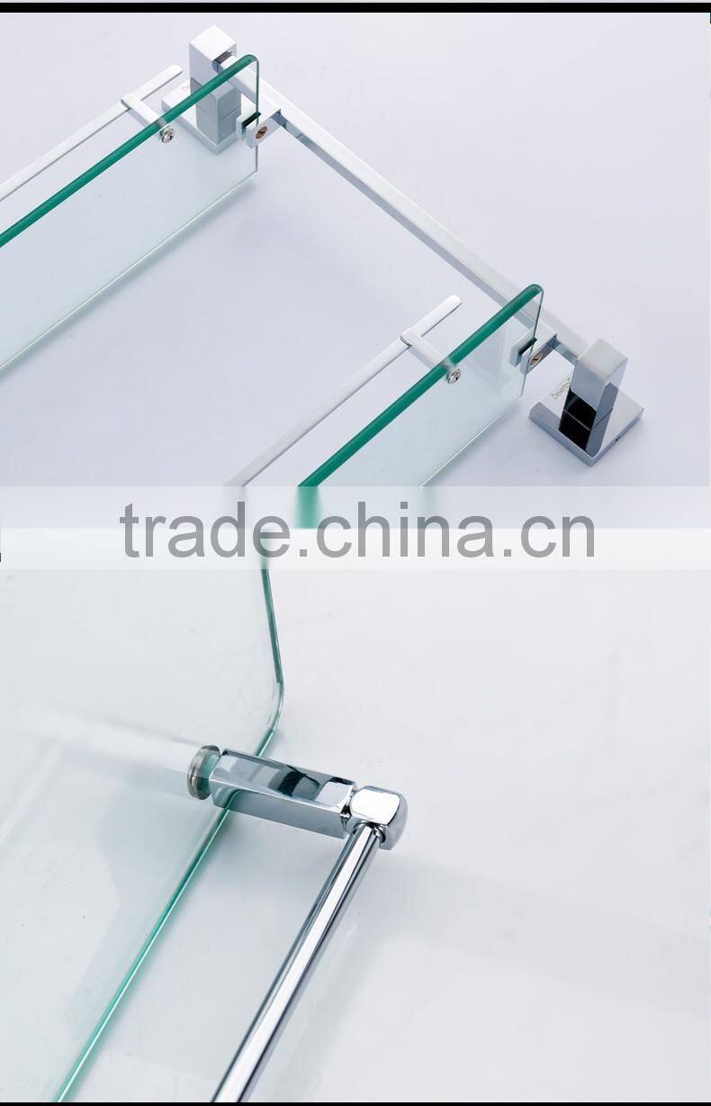 1202 bathroom accessory new A square Double glass shelf hotel use modern kitchen