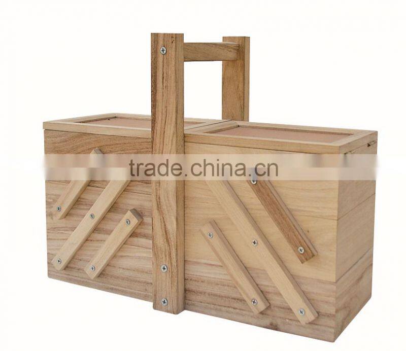 wholesale FSC&SA8000&BSCI folding wooden sewing storage gift box for birthday