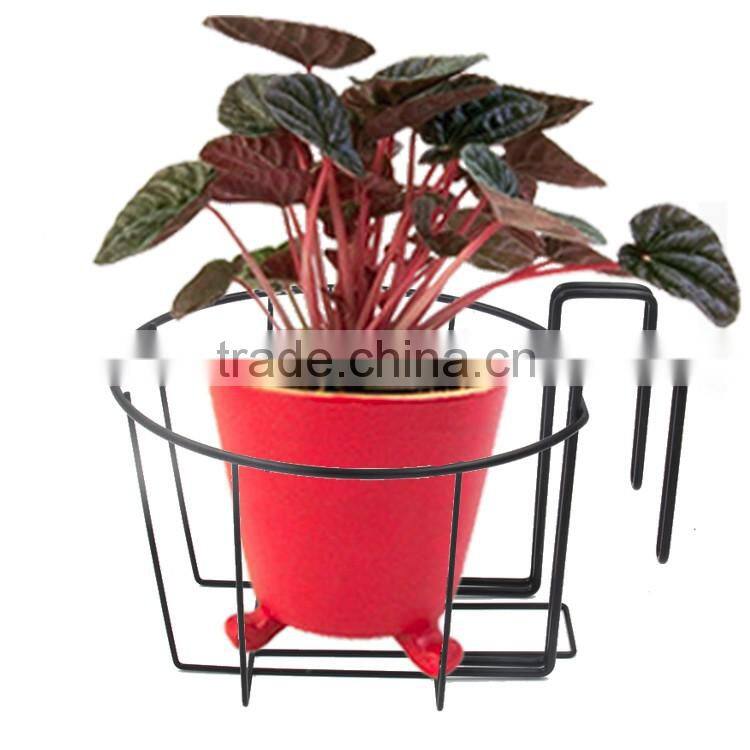Gardern supplies hanging metal wire flower pot holder with stand