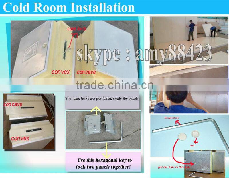 Cold storage room with storage racks inside