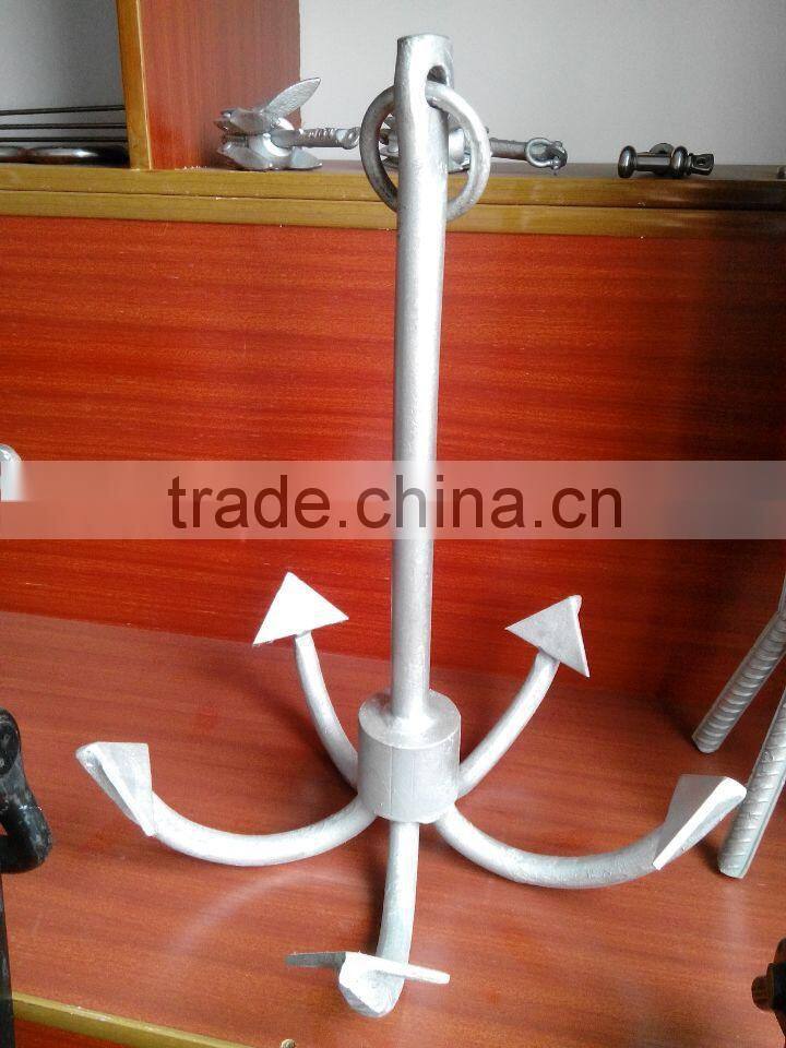 Black Bituminous Paint Five Fluke Boat Anchor, Many Types Five Fluke Anchors