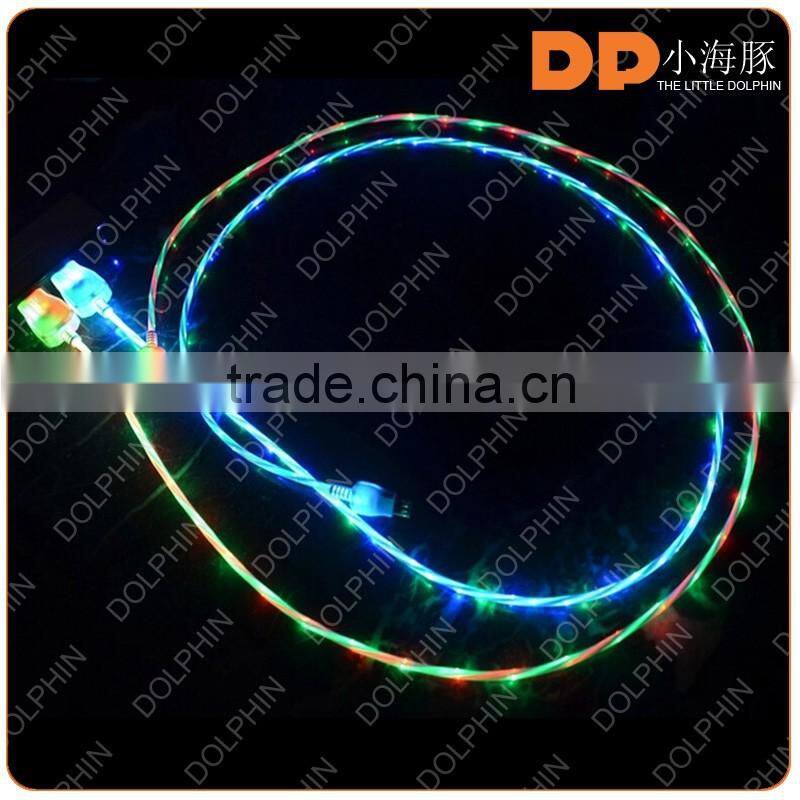 new products LED light sync data cable USB 2.0 visible light extension LED wire for mbile phone
